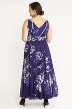 auctionjacksonville Dresses Martha Purple Mesh Print Maxi Dress