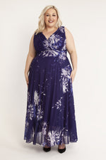 auctionjacksonville Dresses Martha Purple Print Maxi Dress