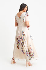 Isabelle Ivory Multi Float Sleeve Maxi Dress