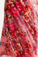 Isabelle Pink Cerise Print Float Sleeve Maxi Dress