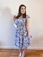 Caroline Blue Paisley Pocket Dress