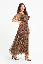 Isabelle Leopard Print Float Sleeve Maxi Dress