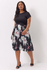Katherine Pleated Floral  2 in 1 Dress