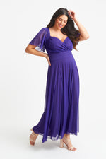 Kemi Purple Bolero Wrap Bodice Maxi Gown