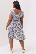 Caroline Blue Paisley Pocket Dress