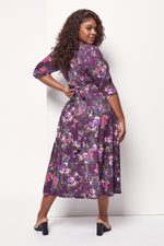 Purple '1940s' Tie and Wrap Dress