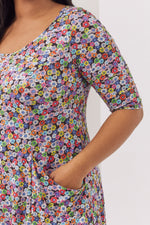 Daisy Vintage Multi Coloured Fit & Flare Dress