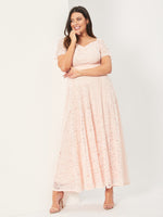 Samantha Pink Lace On or Off The Shoulder Sweetheart Maxi Dress