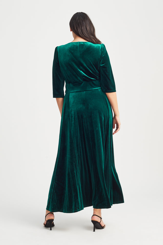 Verity Velvet Green Maxi Gown