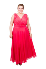 Nancy Marilyn Coral Chiffon Maxi Dress