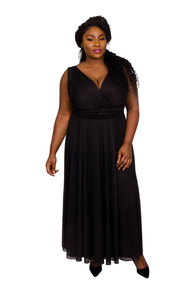 auctionjacksonville Dresses Black / 10 Nancy Marilyn Chiffon Maxi Dress