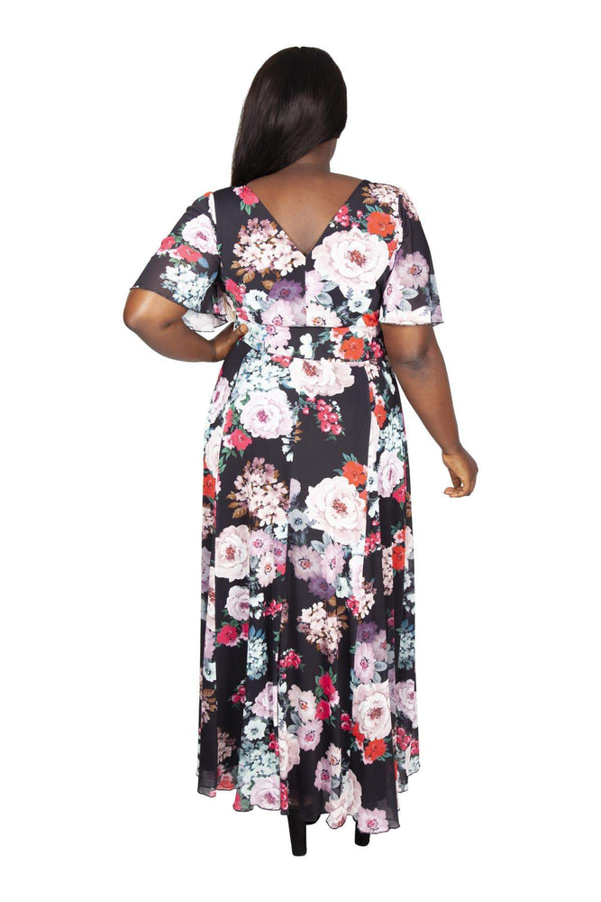 auctionjacksonville Dresses BLACK PRINT / 10 The Emily Float Sleeve Maxi Dress