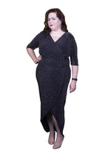 auctionjacksonville Dresses Blk/Silver / 10 Lurex Maxi Bodycon Dress