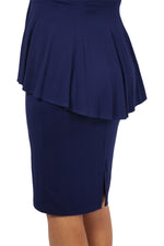 auctionjacksonville Dresses BLUEBERRY / 10 Lace Inserted Peplum Dress