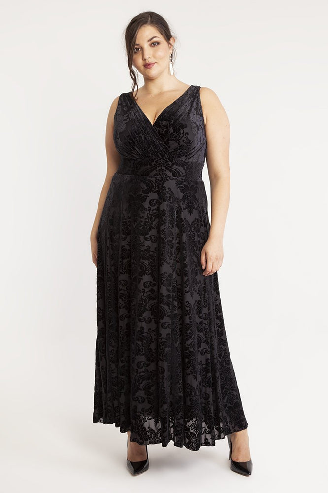 auctionjacksonville Dresses Greta Garbo Black Velvet Devore Maxi Dress