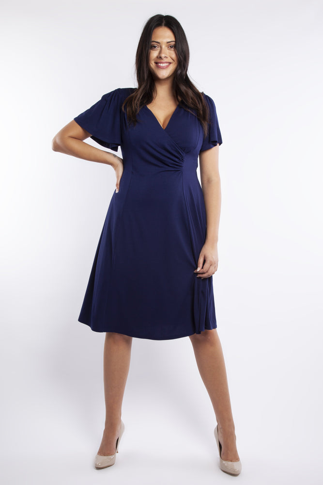 auctionjacksonville Dresses Lana Blueberry Wrap Fit & Flare Dress