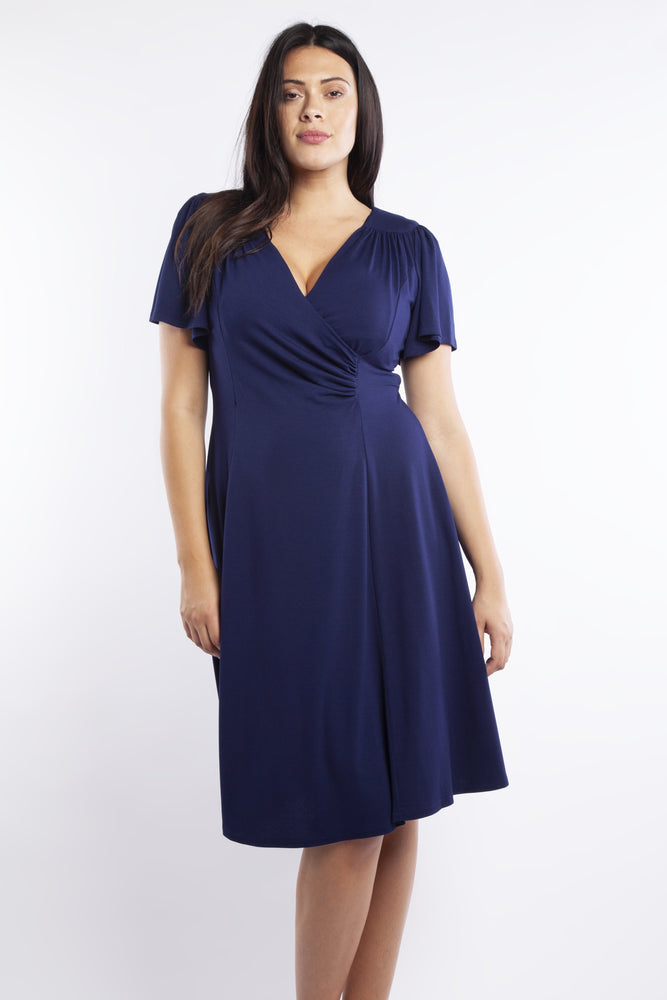 auctionjacksonville Dresses Lana Blueberry Wrap Fit & Flare Dress