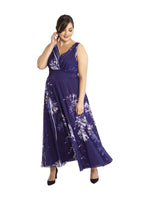 Martha Purple Print Maxi Dress