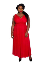 auctionjacksonville Dresses PIL BOX RED / 10 Nancy Marilyn Chiffon Maxi Dress