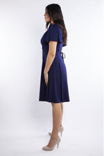 auctionjacksonville Lana Blueberry Wrap Fit & Flare Dress